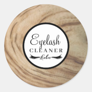 Rustic Natural Wood Grain Lash Cleaner Label