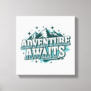 Rustic Nature and Hiking Graphic Canvas Print