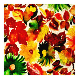 Rustic Nature Fall Leaves Painting Photo Print