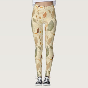 Rustic Nature-Inspired Leaf - Botanical Art (3) Leggings