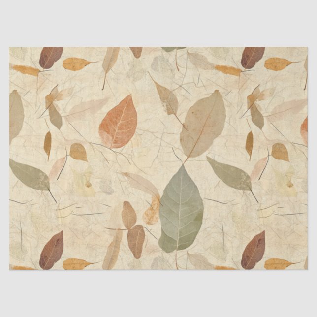 Rustic Nature-Inspired Leaf - Botanical Art (3) Tissue Paper (Front)