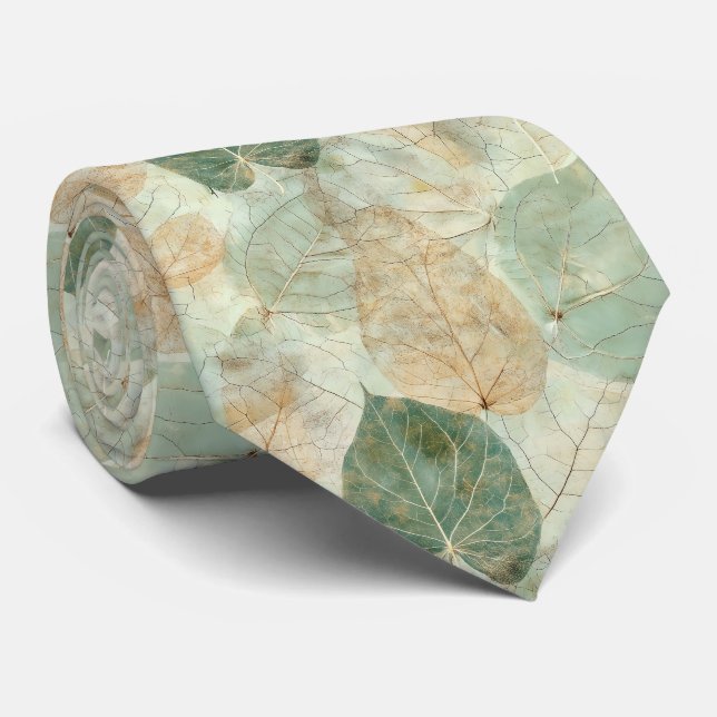 Rustic Nature-Inspired Leaf - Botanical Art (4) Tie (Rolled)