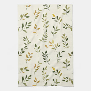 Rustic Nature-Inspired Leaf - Botanical Art (7) Kitchen Towel