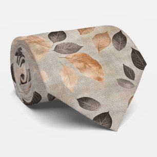 Rustic Nature-Inspired Leaf - Botanical Art (8) Tie