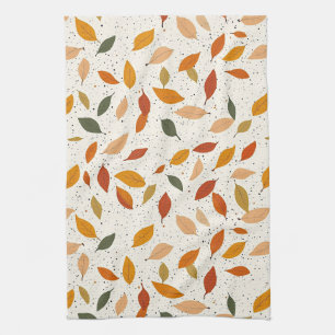 Rustic Nature-Inspired Leaf - Botanical Art Kitchen Towel