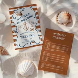 Rustic Nautical Anchor and Dolphin Bachelorette Invitation