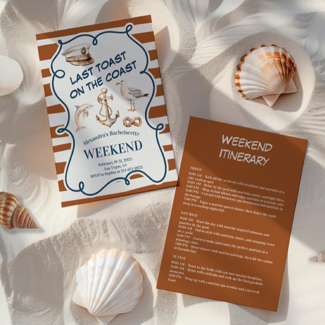 Rustic Nautical Anchor and Dolphin Bachelorette Invitation (Creator Uploaded)