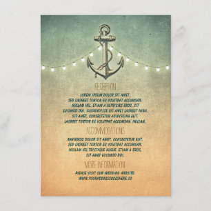 Rustic Nautical Anchor and Lights Wedding Details Enclosure Card