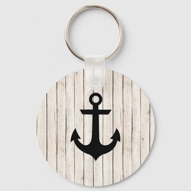Rustic Nautical Anchor Keychain (Front)