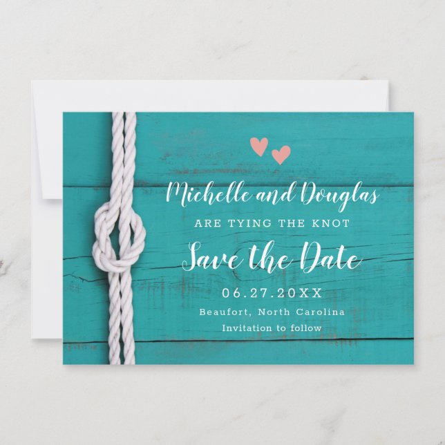 Rustic Nautical Knot Save the Date (Front)