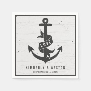 Rustic Nautical Personalized Wedding Napkins
