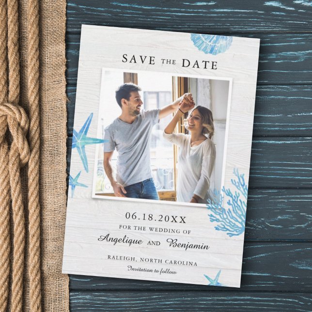 Rustic Nautical Seashells Save the Date (Creator Uploaded)