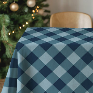 Rustic Navy and Blue Buffalo Plaid Tablecloth