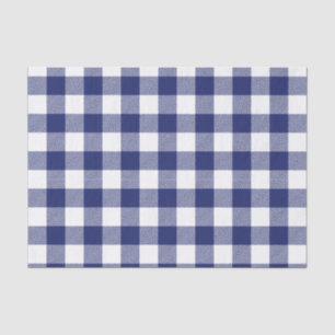 Rustic Navy Blue Buffalo Check Pattern Tissue Paper