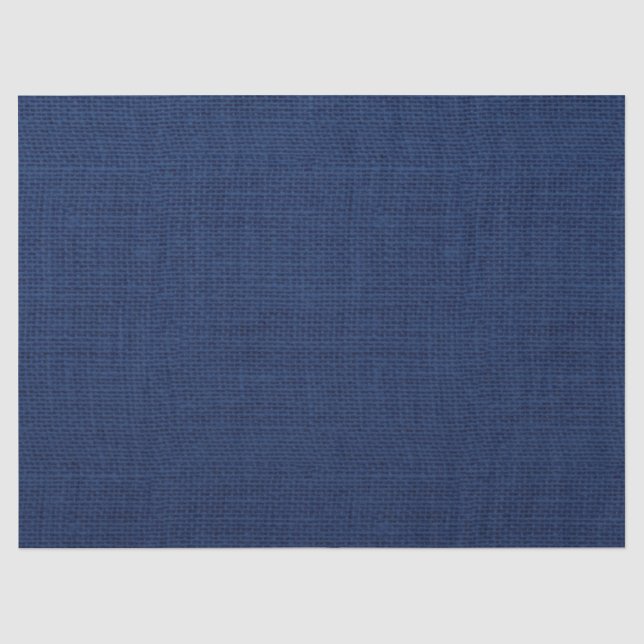 Rustic Navy Blue Burlap Texture Tissue Paper (Front)