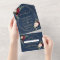 Rustic Navy Blue Gold Geometric Wedding