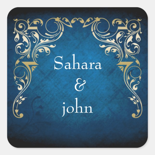 rustic "navy blue" regal envelope seal (Front)
