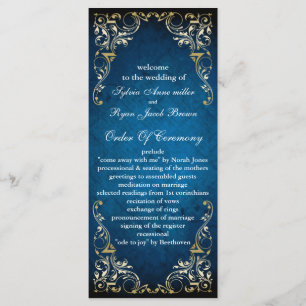 rustic "navy blue" regal wedding program