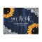 Rustic Navy Blue Sunflower Wedding Save The Date