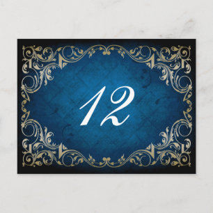 rustic "navy blue" wedding table seating card