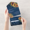 Rustic Navy Blue Wood Boho Sunflowers Wedding