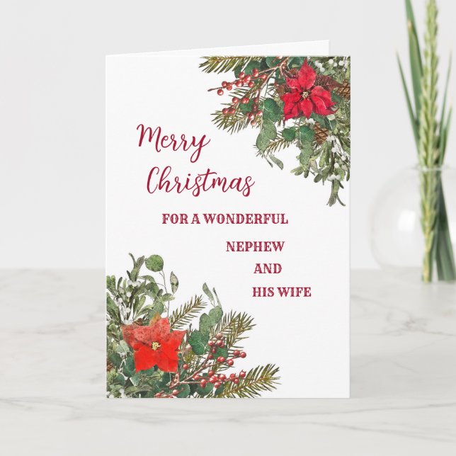 Rustic Nephew and His Wife Merry Christmas Card (Front)