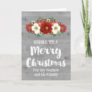 Rustic Nephew & Family Merry Christmas Card
