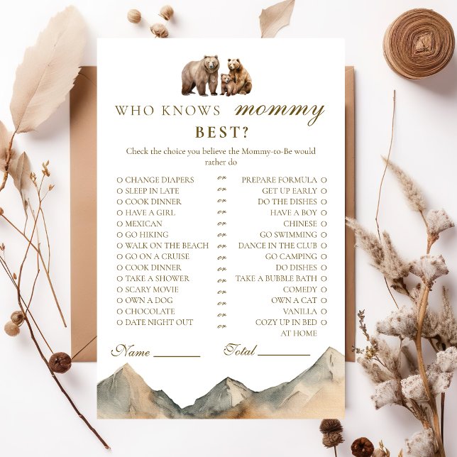 Rustic Neutral Bear Family Who Knows Mommy Best (Creator Uploaded)