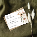 Rustic Neutral Boho Floral no Meal RSVP 2 Card<br><div class="desc">Send this elegant,  watercolor Rustic Neutral Boho Floral RSVP meal card with your invitations for weddings and parties including Graduation parties. with a white background.

See our collection for the meal option.</div>