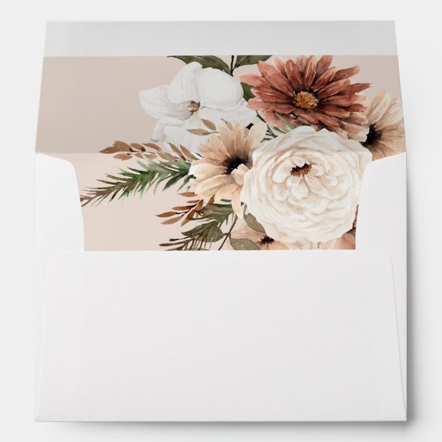 Rustic Neutral Boho Floral S2- Beige Envelope (Back (Bottom))