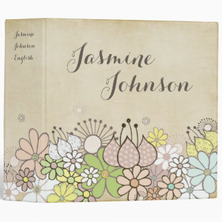 Rustic Neutral Floral Back to School Book Binder