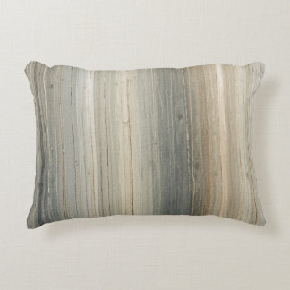 Rustic Neutral Gray Brown Abstract Stripe Accent Pillow