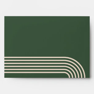 Rustic Neutral Green Arched Modern Wedding Envelope