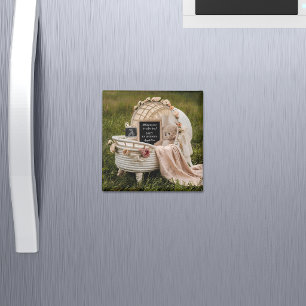 Rustic Neutral pregnancy announcement keepsake Magnet