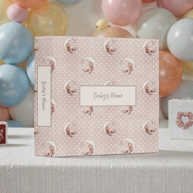 Rustic Neutral Tan Teddy Bear Baby Photos Binder (Creator Uploaded)