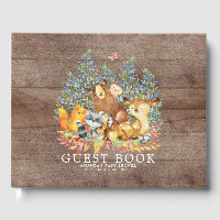 Rustic Neutral Woodland Baby Shower Guest Book