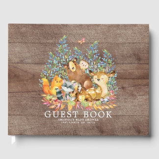Rustic Neutral Woodland Baby Shower Guest Book