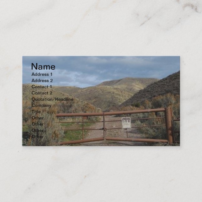 Rustic Nevada Mountains Customizable Business Card (Front)