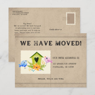 Rustic New Address Moving Announcement Postcard