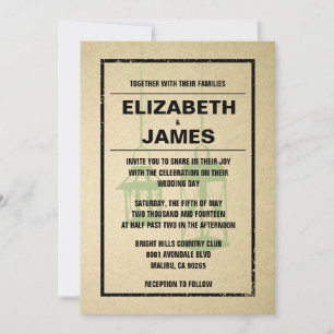 Rustic Night Light Wedding Invitations