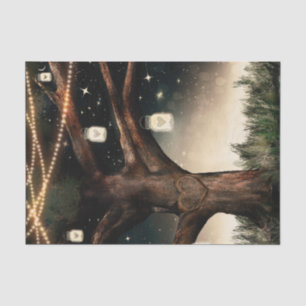 Rustic Night Tree with Lights & Mason Jars Wedding Tissue Paper