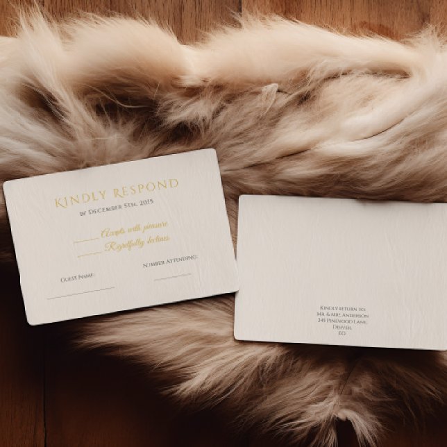 Rustic Noel Christmas RSVP Card | Elegant  (Creator Uploaded)