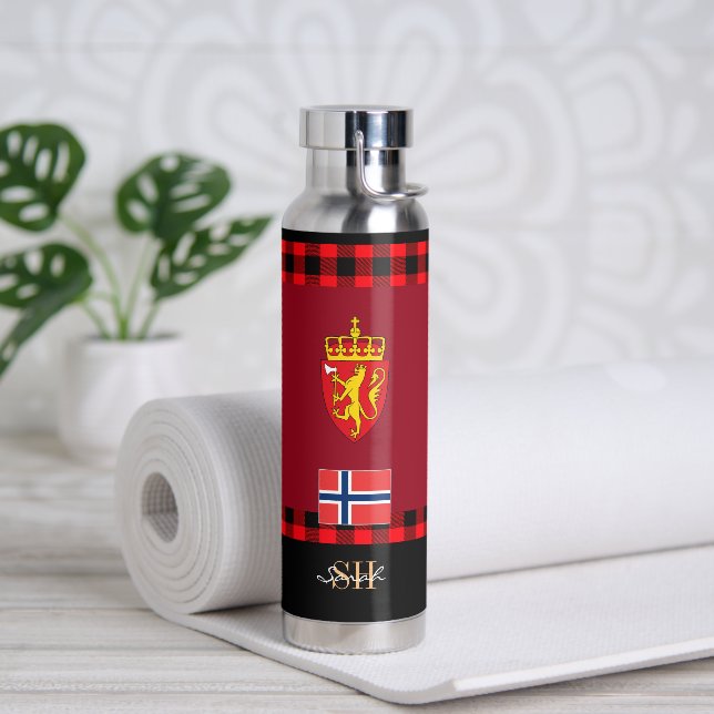 Rustic Norway Vacuum Insulated, Norwegian Flag Water Bottle (Yoga)