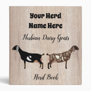 Rustic Nubian Dairy Goat Herd Book Binder