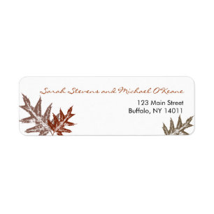 Rustic Oak Leaf Return Address Labels