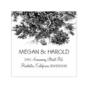 Rustic Oak Tree Branches Self-inking Stamp