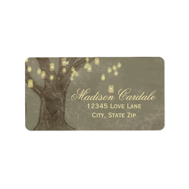 Rustic Oak Tree Mason Jars Address Labels (Front)