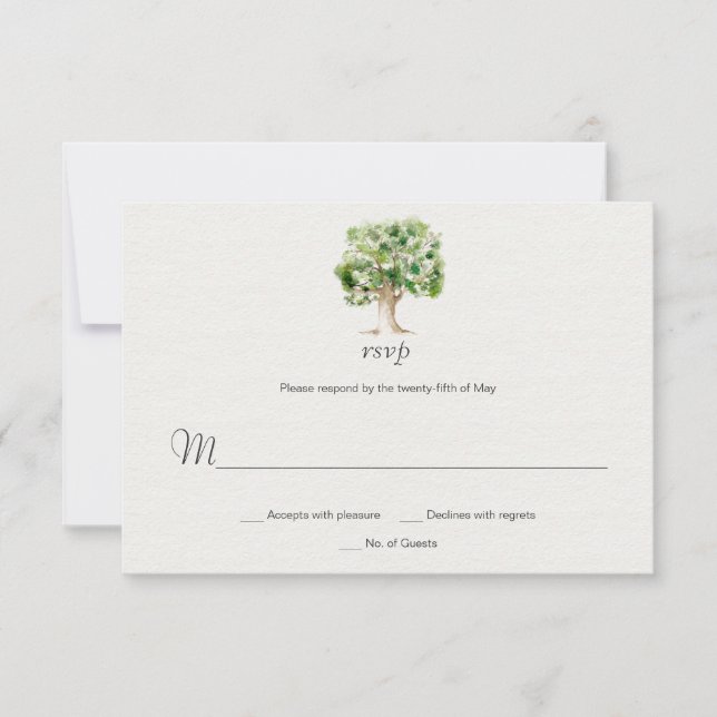 Rustic Oak Tree RSVP | (Front)