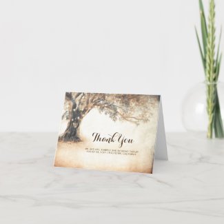 Rustic Oak Tree Wedding Thank You