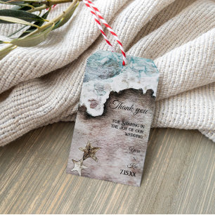 Rustic Ocean Beach Destination Wedding Gift Tag